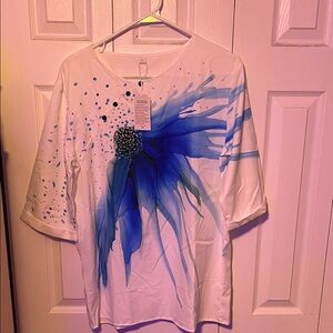 Stylish Blue Floral Women's Two-piece set